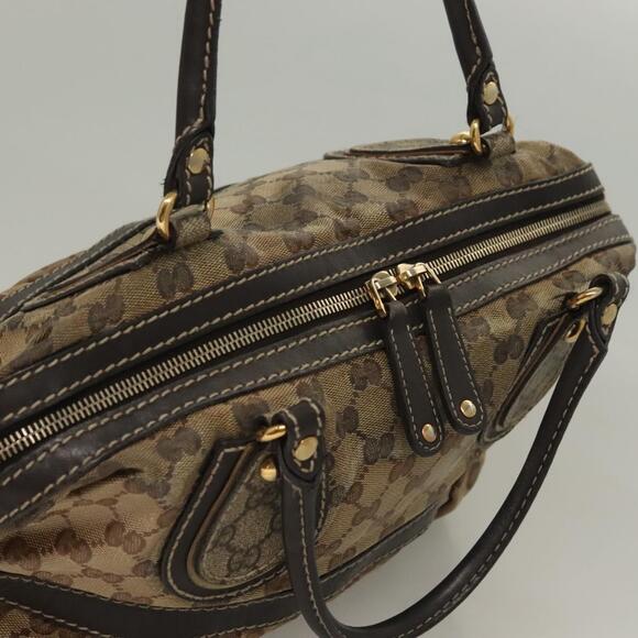 GUCCI GG Crystal Hand Bag Coated Canvas Beige Gold - Picture 6 of 16